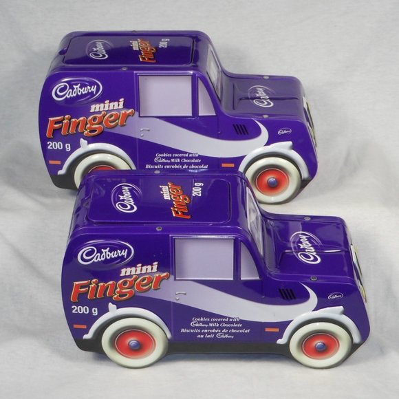 Collectable Cadbury's Mini Fingers purple tin van x 2 - Picture 2 of 6